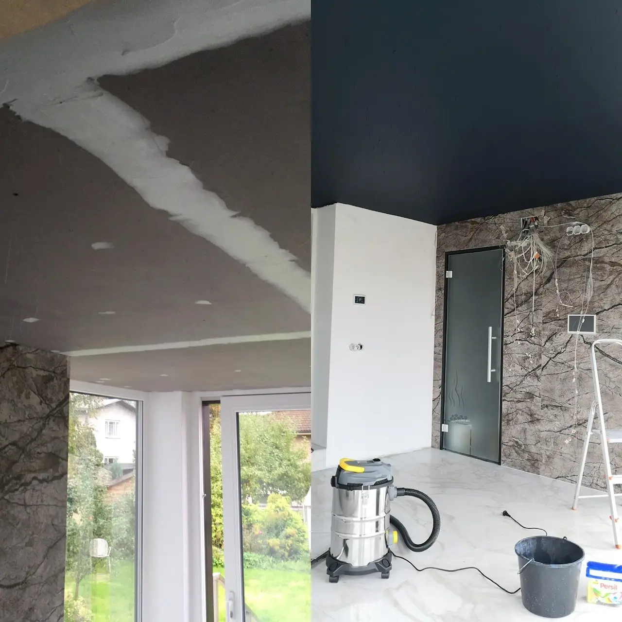 Before and after – Rumpus Ceiling Spray – Dane Painting