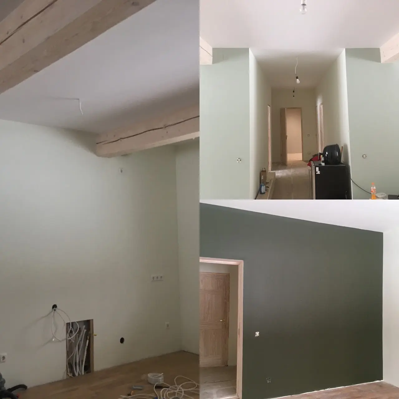 Before and after – Vaulted Ceiling & Feature Wall – Dane Painting